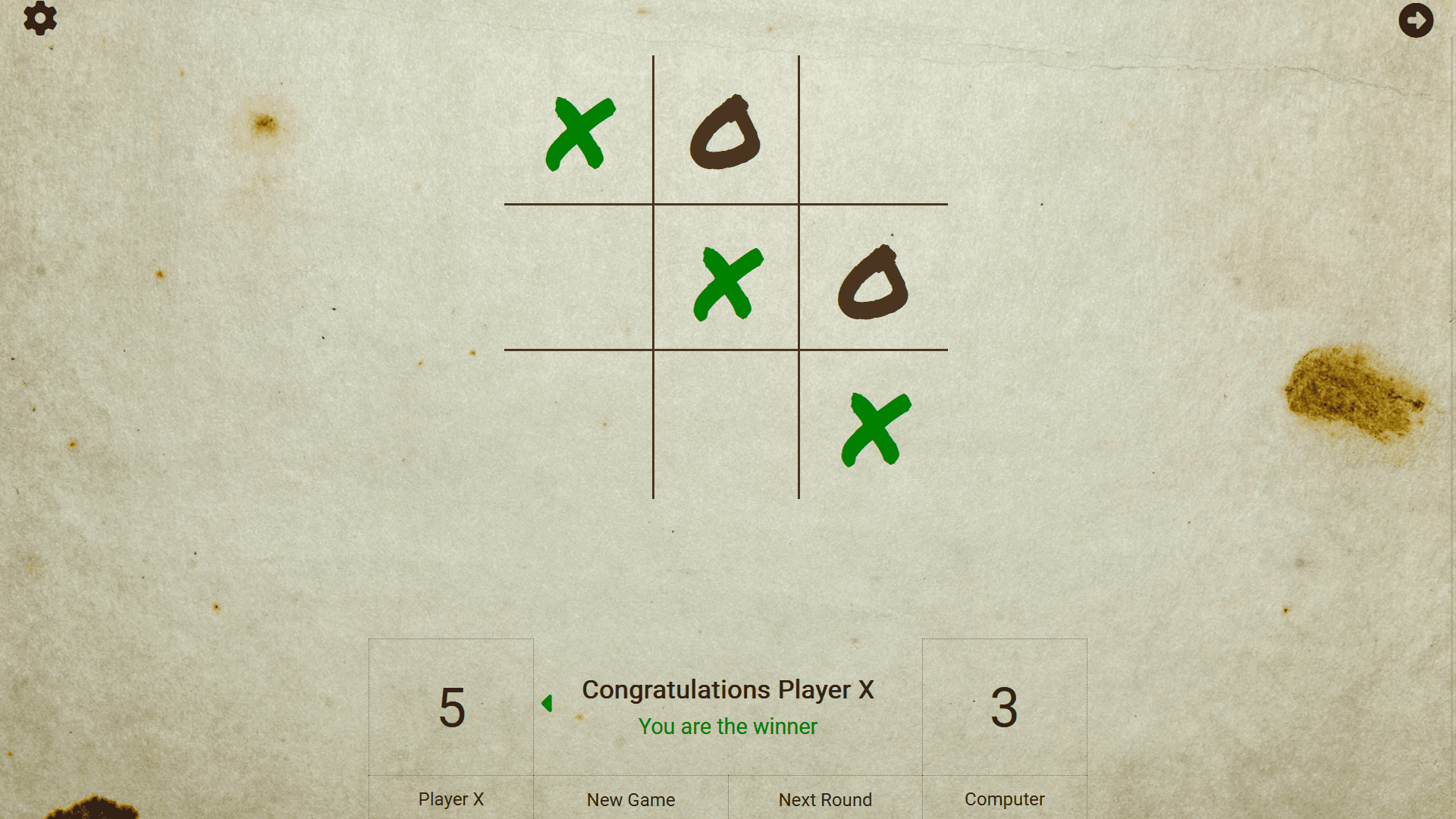 Tic Tac Toe project's screenshot
