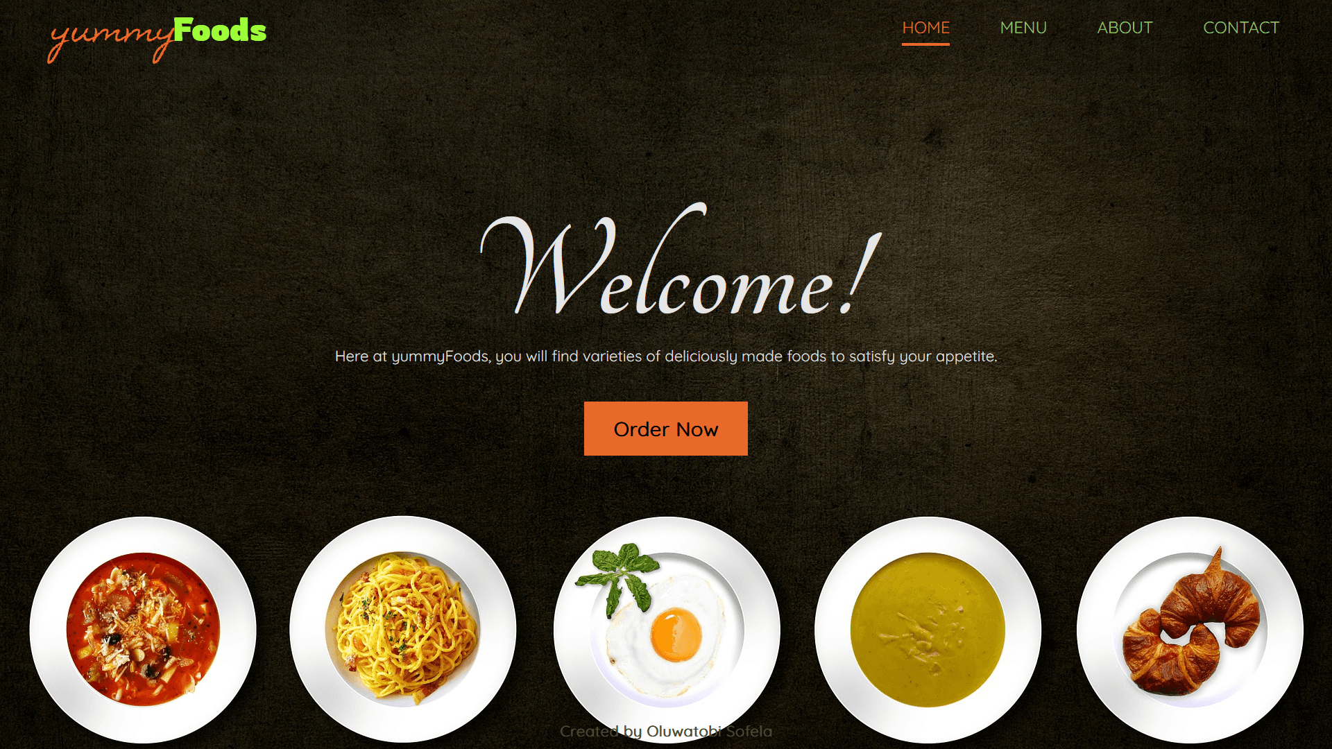 yummyFoods project's screenshot