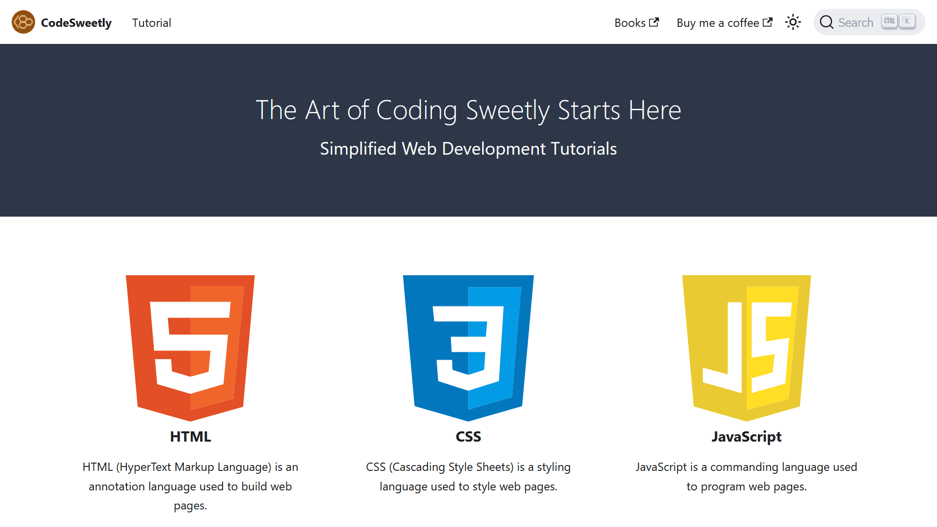 The CodeSweetly website's screenshot