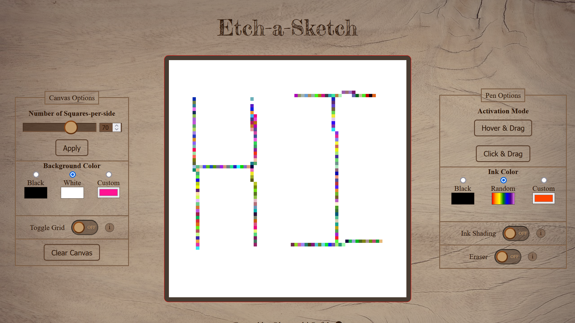 Etch-a-Sketch project's screenshot